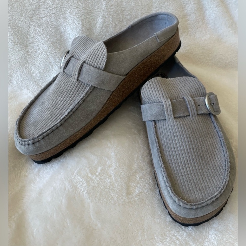 Birkenstock Buckley Suede Embossed Clogs 40 Gray Size 9 $179 - Picture 3 of 11